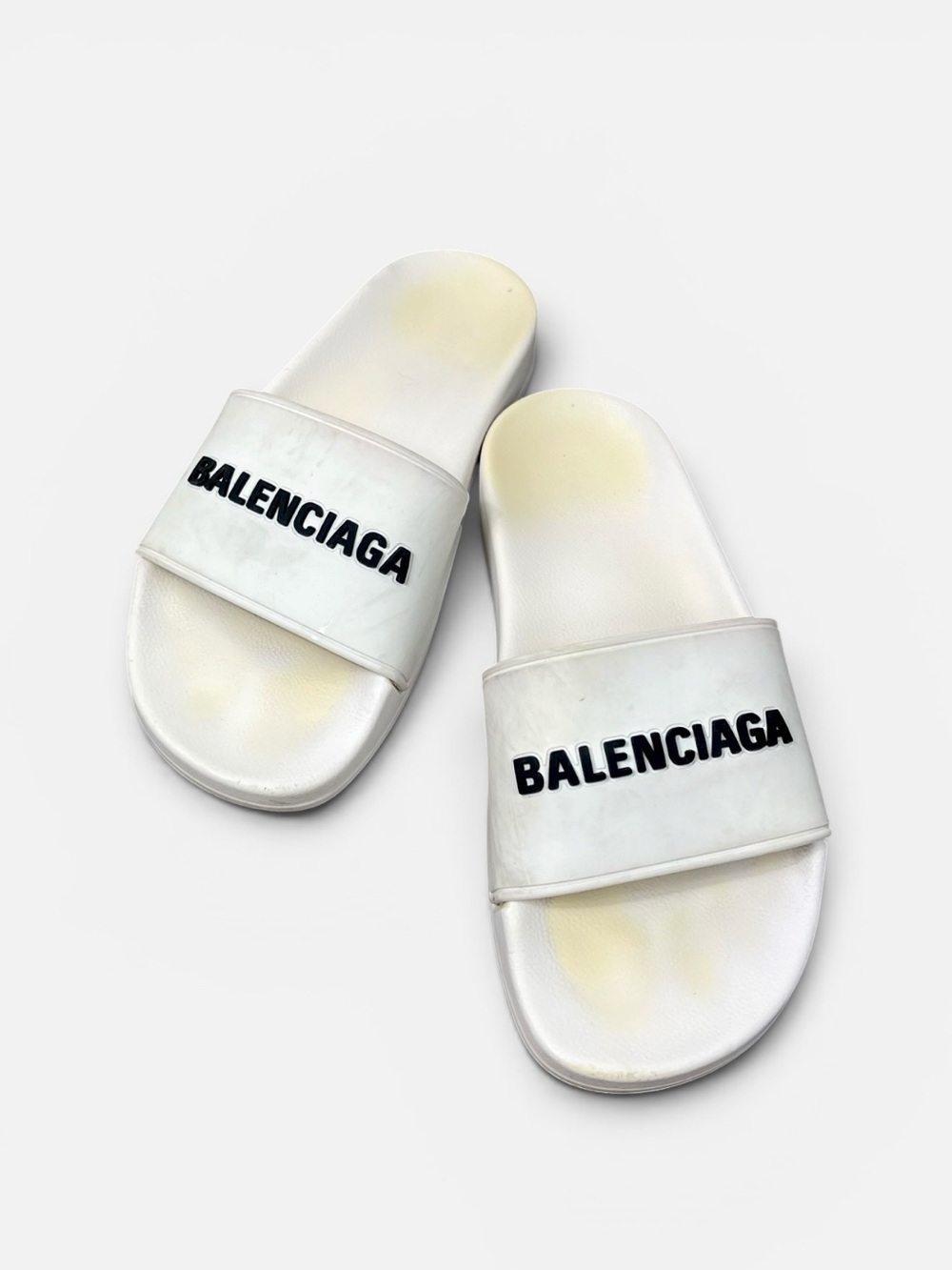 Balenciaga White Slides Size 8
